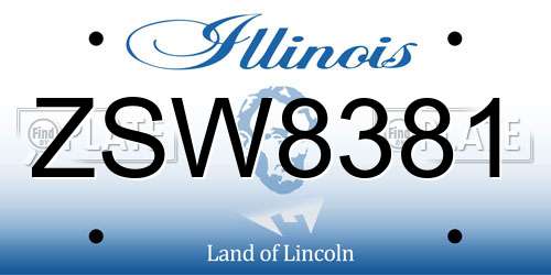 ZSW8381 Illinois License Plate