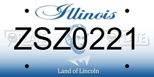 ZSZ0221 Illinois License Plate
