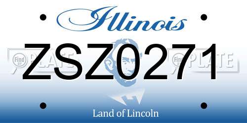 ZSZ0271 Illinois License Plate