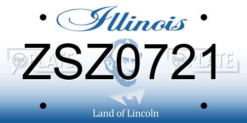 ZSZ0721 Illinois License Plate