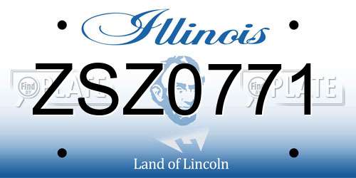 ZSZ0771 Illinois License Plate