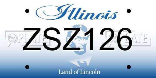 ZSZ126 Illinois License Plate