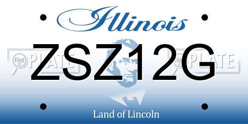 ZSZ12G Illinois License Plate