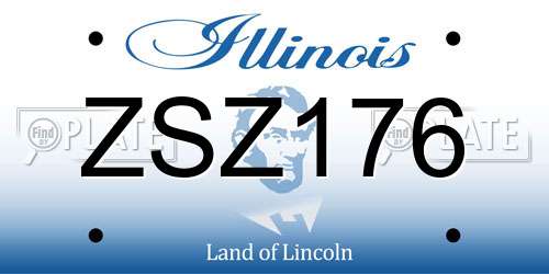 ZSZ176 Illinois License Plate