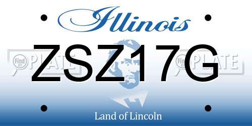 ZSZ17G Illinois License Plate
