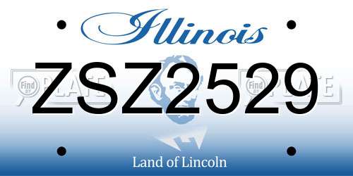 ZSZ2529 Illinois License Plate