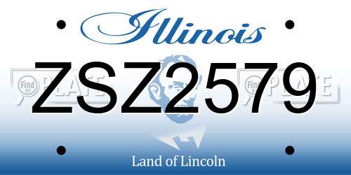 ZSZ2579 Illinois License Plate