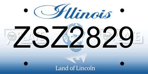 ZSZ2829 Illinois License Plate