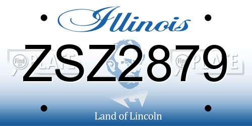 ZSZ2879 Illinois License Plate