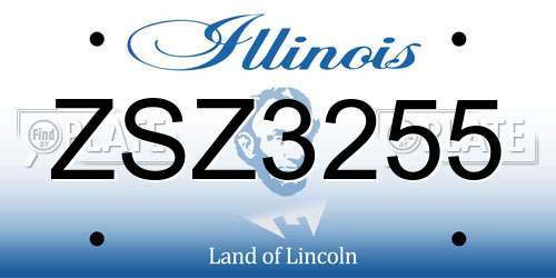 ZSZ3255 Illinois License Plate