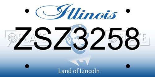 ZSZ3258 Illinois License Plate