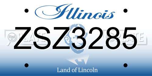 ZSZ3285 Illinois License Plate
