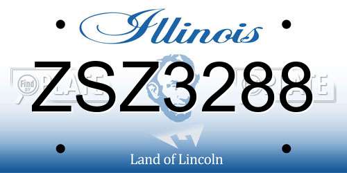 ZSZ3288 Illinois License Plate