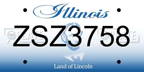 ZSZ3758 Illinois License Plate