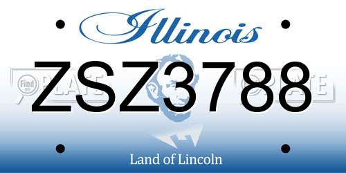 ZSZ3788 Illinois License Plate