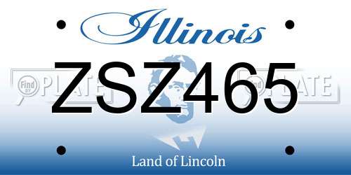 ZSZ465 Illinois License Plate