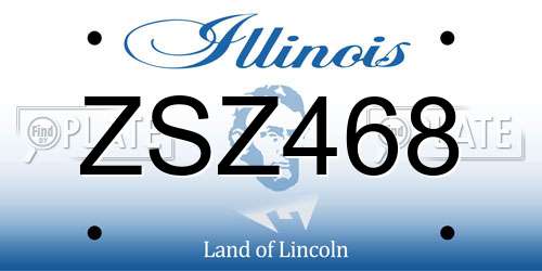 ZSZ468 Illinois License Plate