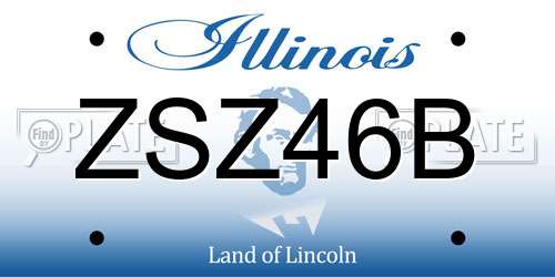 ZSZ46B Illinois License Plate