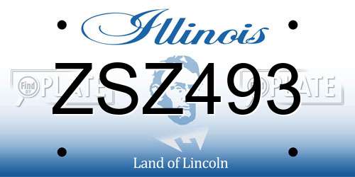 ZSZ493 Illinois License Plate
