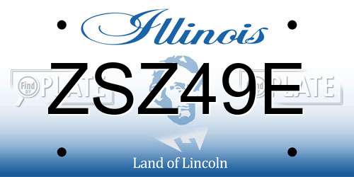 ZSZ49E Illinois License Plate