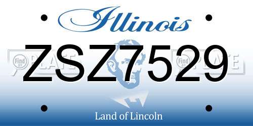 ZSZ7529 Illinois License Plate