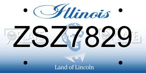 ZSZ7829 Illinois License Plate