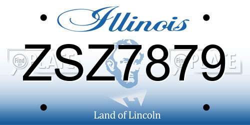 ZSZ7879 Illinois License Plate
