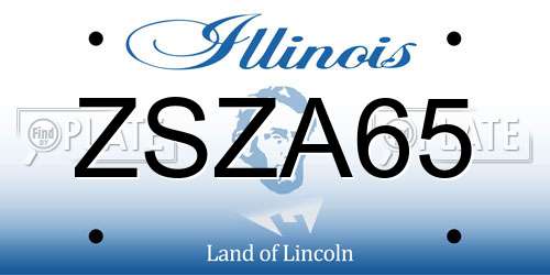 ZSZA65 Illinois License Plate