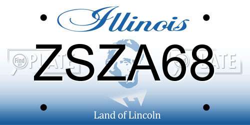 ZSZA68 Illinois License Plate
