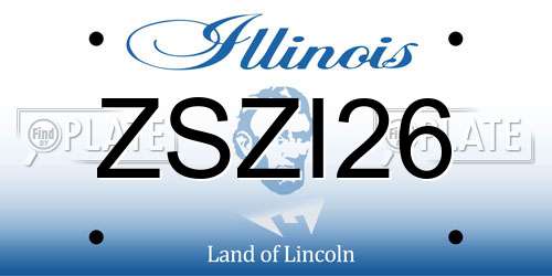 ZSZI26 Illinois License Plate