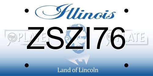ZSZI76 Illinois License Plate