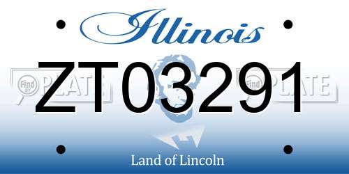 ZT03291 Illinois License Plate