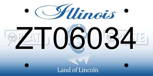ZT06034 Illinois License Plate