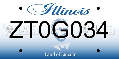 ZT0G034 Illinois License Plate