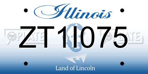 ZT1I075 Illinois License Plate