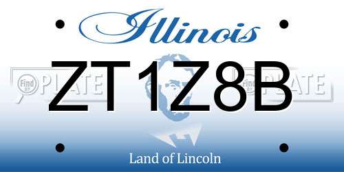 ZT1Z8B Illinois License Plate