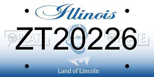ZT20226 Illinois License Plate
