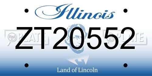 ZT20552 Illinois License Plate