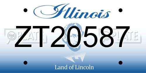ZT20587 Illinois License Plate