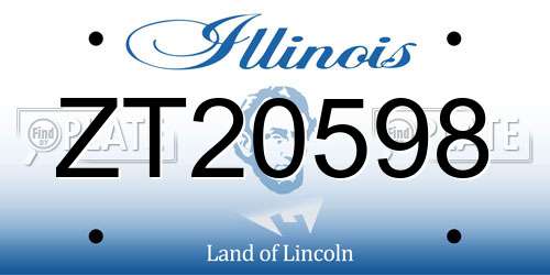 ZT20598 Illinois License Plate