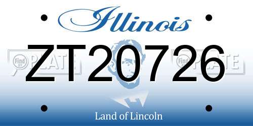 ZT20726 Illinois License Plate