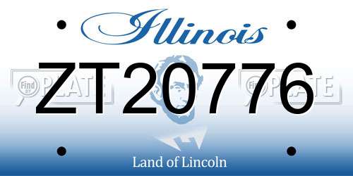 ZT20776 Illinois License Plate