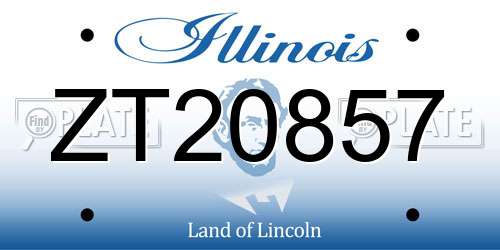 ZT20857 Illinois License Plate