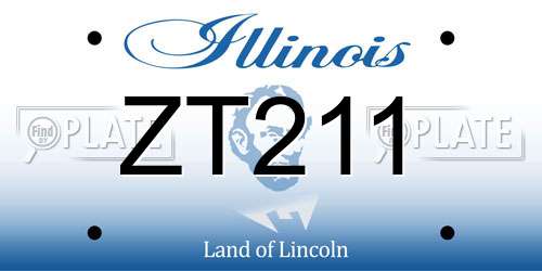 ZT211 Illinois License Plate