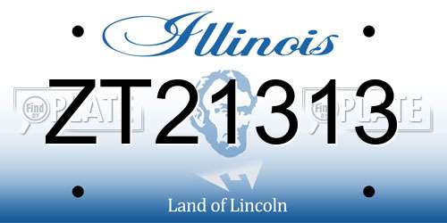 ZT21313 Illinois License Plate