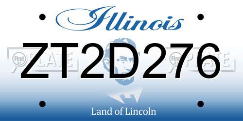 ZT2D276 Illinois License Plate