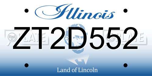 ZT2D552 Illinois License Plate