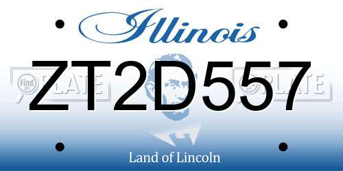 ZT2D557 Illinois License Plate