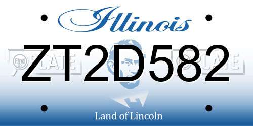 ZT2D582 Illinois License Plate