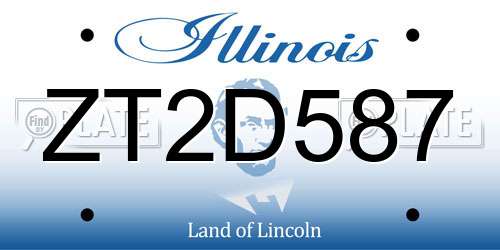 ZT2D587 Illinois License Plate